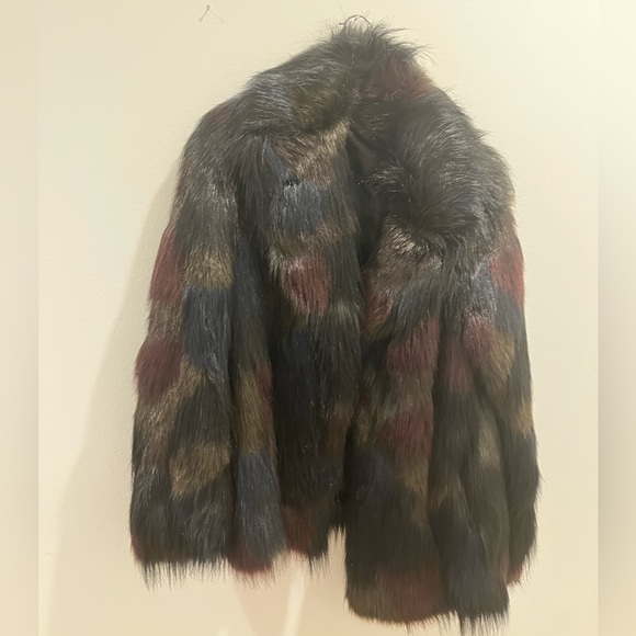 Rachel Roy Faux Fur Jacket - Multicolor Size L - Picture 3 of 5